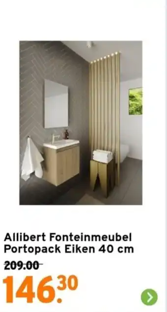 GAMMA Allibert Fonteinmeubel Portopack Eiken 40 cm aanbieding