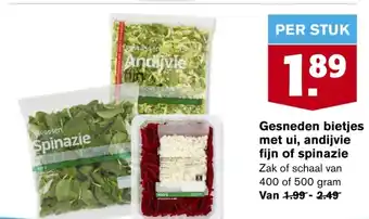 Hoogvliet Gesneden bietjes met ui, andijvie fijn of spinazie aanbieding