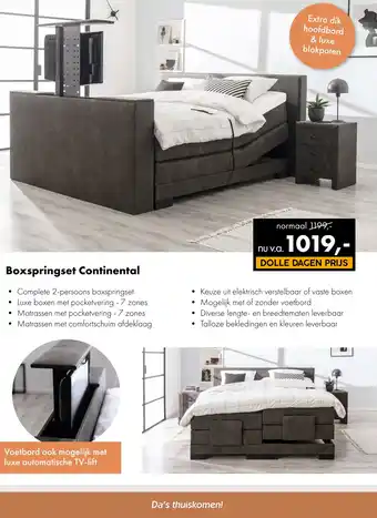 Woonsquare Boxspringset Continental aanbieding