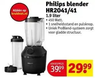 Kruidvat Philips blender HR2041/41 1.9 liter aanbieding