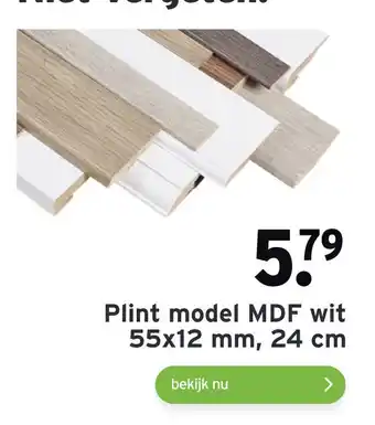 GAMMA Plint model MDF wit 55x12 mm, 24 cm aanbieding