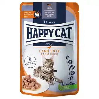 Zooplus Voordeelpakket Happy Cat Pouch Meat in Sauce 48 x 85 g - Land-Ente (Eend) aanbieding