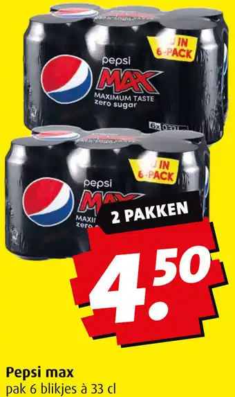 Boni Pepsi max  6 x 33 cl aanbieding