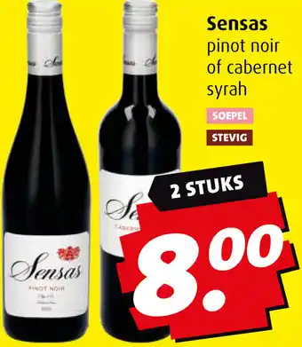 Boni Sensas pinot noir of cabernet syrah aanbieding