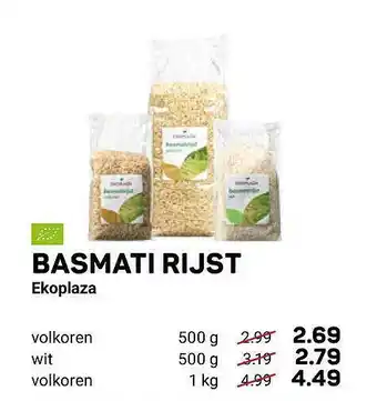 Ekoplaza Basmati Rijst Ekoplaza aanbieding