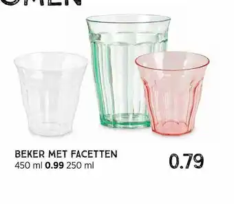 Xenos Beker Met Facetten 450 Ml Of 250 Ml aanbieding