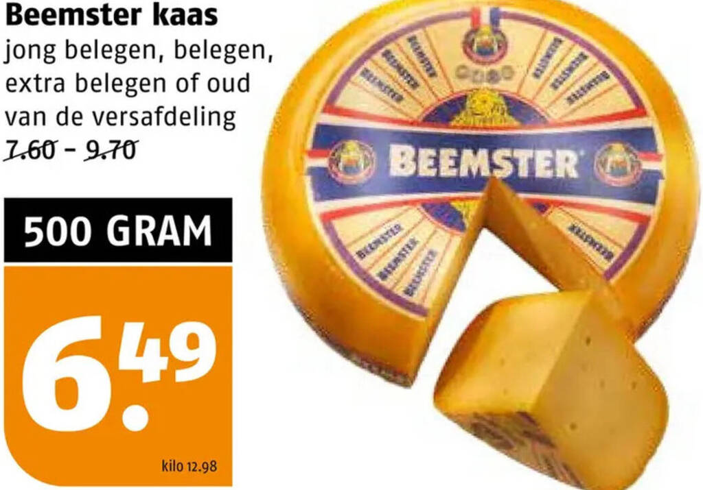 Beemster kaas 500g aanbieding bij Poiesz