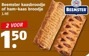 Poiesz Beemster kaasbroodje of ham-kaas broodje aanbieding