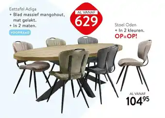 Profijt Meubel Eettafel Adiga Of Stoel Oden aanbieding