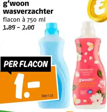 Poiesz g'woon wasverzachter 750ml aanbieding