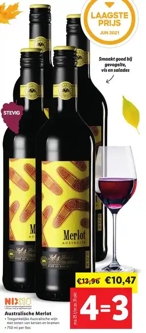 Lidl Australische merlot aanbieding