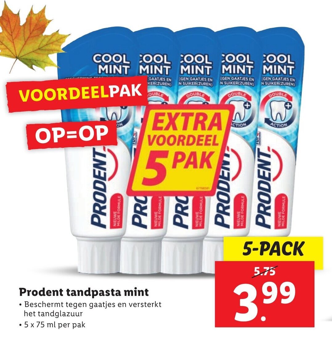 Prodent tandpasta mint aanbieding bij Lidl