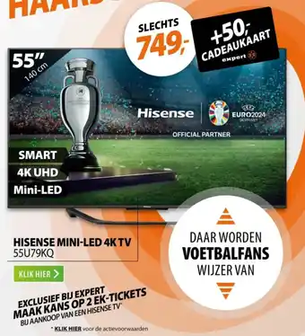 Expert HISENSE MINI-LED 4K TV aanbieding