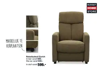 Budget Home Store Relaxfauteuil Zurich aanbieding