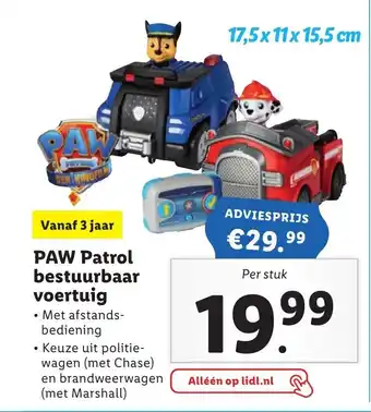 Lidl Paw Patrol bestuurbaar voertuig aanbieding