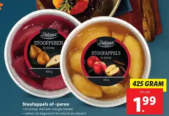 Lidl Stoofappels of -peren 425g aanbieding