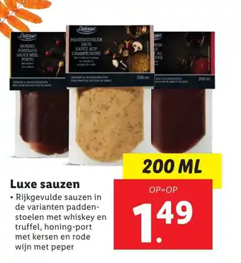 Lidl Luxe sauzen 200ml aanbieding