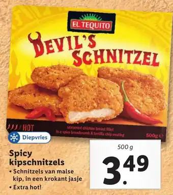 Lidl Spicy kipschnitzels 500g aanbieding