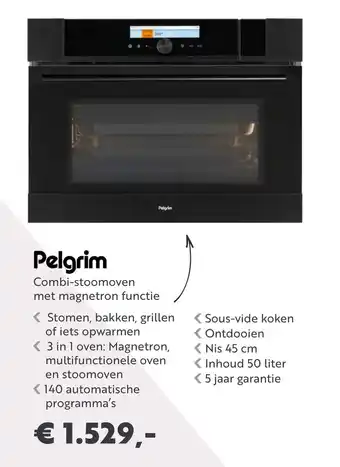 Superkeukens Pelgrim Combi-stoomoven met magnetron functie aanbieding