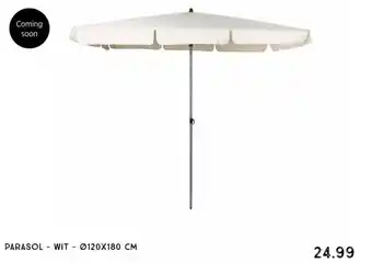 Xenos Parasol - wit - ø120x180 cm aanbieding