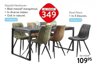 Profijt Meubel Eettafel Newhaven Of Stoel Pasco aanbieding