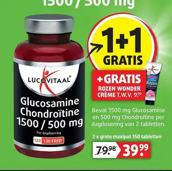 Lucovitaal Lucovitaal Glucosamine Chondroïtine 1500 - 500 Mg 1+1 Gratis aanbieding