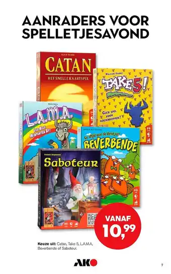 AKO Catan, Take 5, L.A.M.A., Beverbende Of Saboteur aanbieding