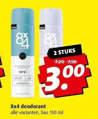 Boni 8x4 Deodorant 150ml aanbieding