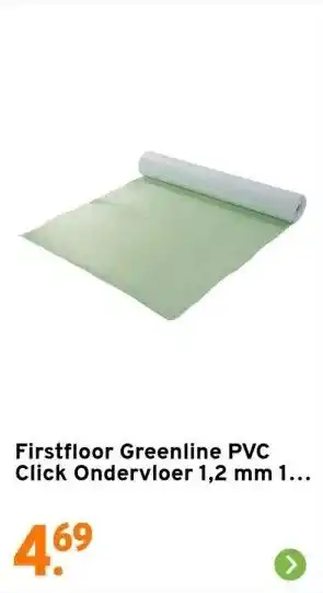 GAMMA Firstfloor Greenline PVC Click Ondervloer 1,2 mm 15 m2 aanbieding