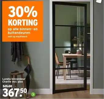 GAMMA 30% KORTING op alle binnen- en buitendeuren ook op maatwerk aanbieding