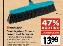 Vomar Voordeelmarkt GARDENA Combisystem Straat- bezem met Schraper aanbieding