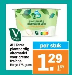 Albert Heijn AH Terra plantaardig alternatief voor crème aanbieding