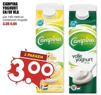 MCD Supermarkt CAMPINA YOGHURT EN/OF VLA aanbieding