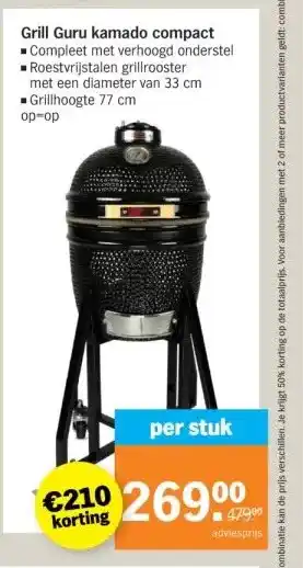 Albert Heijn Grill Guru kamado compact Compleet met verhoogd onderstel aanbieding