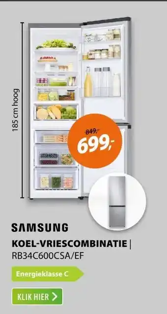 Expert Samsung RB34C600CSA/EF Zilver aanbieding