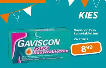 Trekpleister Gaviscon Duo kauwtabletten aanbieding