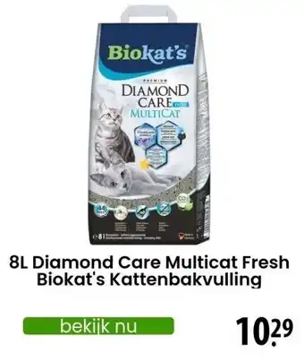 Zooplus 8L Diamond Care Multicat Fresh Biokat's Kattenbakvulling aanbieding