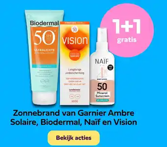 Plein.nl Zonnebrand van Garnier Ambre Solaire, Biodermal, Naïf en Vision aanbieding