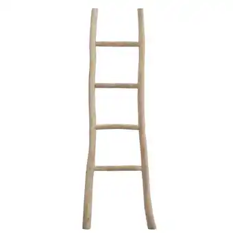 Leen Bakker Decoratieve ladder Roel - teakkleur - 160x55x5 cm aanbieding