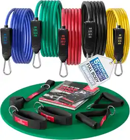 Amazon Resistance Bands Weerstandsbanden Fitness Set + Trainings eBook - Expander Tubes - Elastische Work-Out Power Weerstand Banden aanbieding