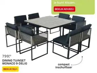 Praxis DINING TUINSET MONACO 9 DELIG aanbieding