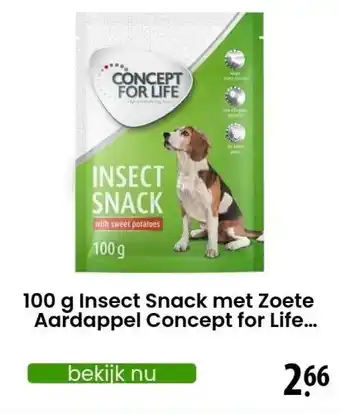 Zooplus 100 g Insect Snack met Zoete Aardappel Concept for Life Snacks Honden aanbieding