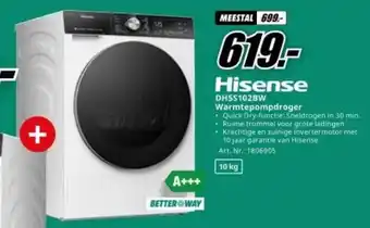 MediaMarkt Hisense Warmtepompdroger 10kg aanbieding