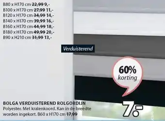 Jysk BOLGA VERDUISTEREND ROLGORDIJN aanbieding