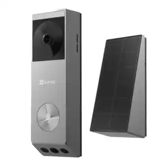 MediaMarkt Ezviz Ep3x Pro Met Zonnepaneel - Slimme Deurbel Grijs aanbieding