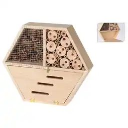 Pets Place Homestyle Insectenhotel Hexagon - Nestkast - 30x7x26 cm Naturel L aanbieding