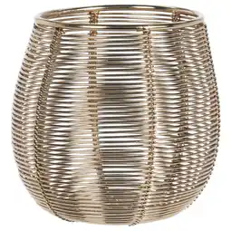 Pets Place Homestyle Theelichthouder Metaaldraad - Branders - 10x10x10 cm Goud aanbieding