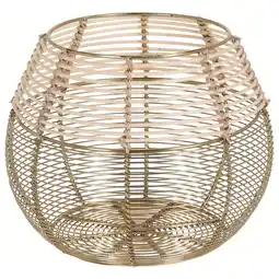 Pets Place Homestyle Theelichthouder Metaaldraad - Branders - 25x25x21 cm Goud aanbieding