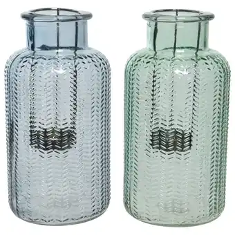 Pets Place Decoris Theelichthouder Glas - Branders - 10x10x20 cm Blauw Mintgroen Assorti aanbieding