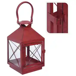 Pets Place Homestyle Lantaarn Metaal - Kerstversiering - 25 cm Rood aanbieding
